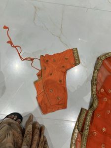 Orange Ombre Embroidered Skirt