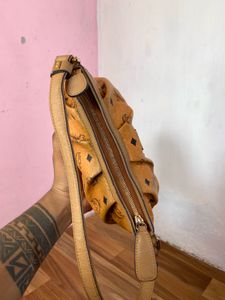 MCM Monogram Cognac Visetos Mini Shoulder Bag