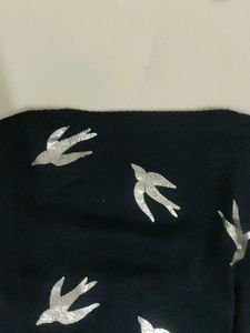 Stylish Navy Blue Bird Print Cardigan Top💙✨