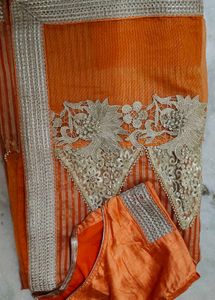 Orange Saree with Blouse