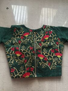 Embroidered Green Blouse