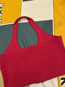 Popwings Pink Halter Neck Bralette Crop Top