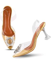 Sparkling Clear Block Heels
