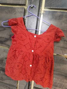 Chic Red Peplum Top