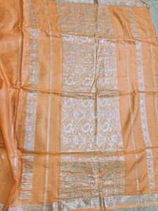Flowy Pure Silk Tussar Mulberry Banarasi