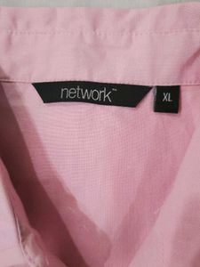 Pink Button-Up Collared Shirt
