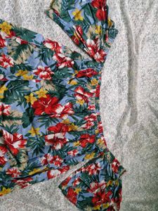 Boho Floral Off-Shoulder Crop Top