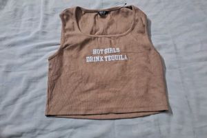 "Hot Girls Drink Tequila" Written Sassy Tank Top