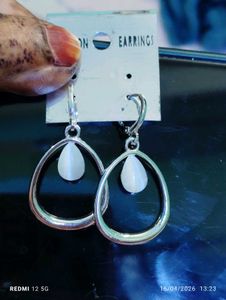Elegant Pearl Drop Hoop Earrings