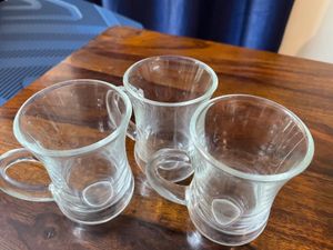 Glass Tea Cups - Set Of 3