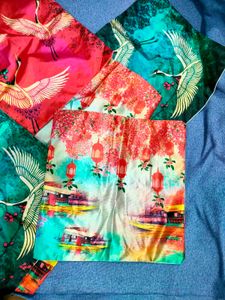 Vibrant Crane Print Cushion Covers (6)