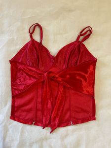 Red Velvet Corset Style Top