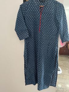 Blue Cotton Kurta For Women