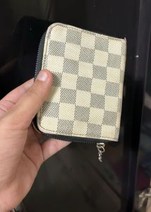 Checkered Zip Around Wallet