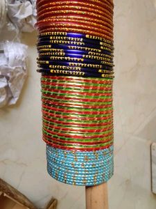 Vibrant Stack of Embellished Bangles