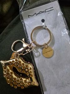 Mac Sparkly Lips &amp; Lipstick Keychain