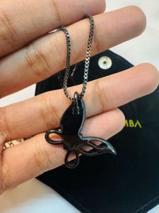 black mamba Butterfly Pendant Necklace