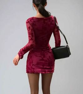 NEWME Maroon Floral Mini Dress