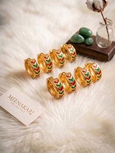 4 pis COMBO Golden Earrings with minakari
