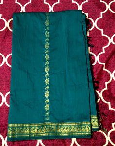 Green Silk Blend Saree