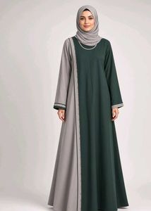 Elegant Two-Tone Abaya Gown