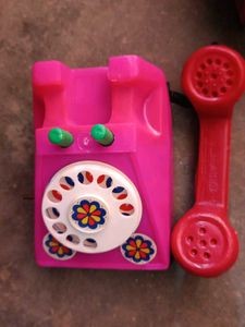 Vintage Pink Toy Rotary Phone