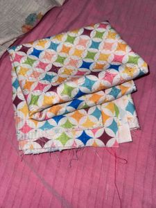5 Fabric PiecesColorful Geometric Print