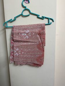 Pink Block Print Cotton Kurta set with dupatta