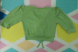 Lime Green Collared Sweatshirt