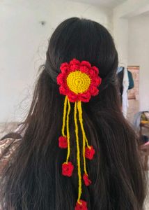 Handmade Crochet Flower Hair Clip