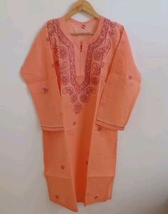 Cotton Kurta With Hand Embroidery