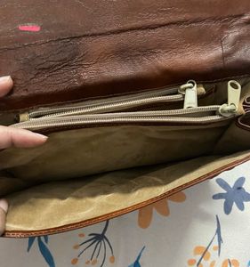 Vintage Brown Leather Shoulder Bag