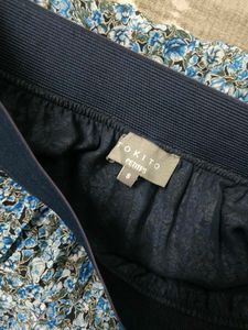 Fairy blue Floral Pleated Skirt