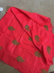 Vibrant Pink Embroidered Blouse Fabric