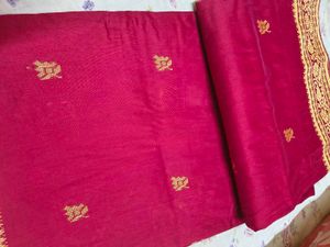 Elegant Red Silk Blend Saree
