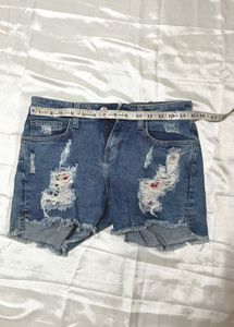 Distressed Denim Shorts