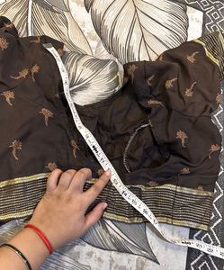 Brown saree with blouse
