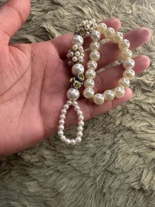 Elegant Pearl &amp; Crystal Hand Bracelet