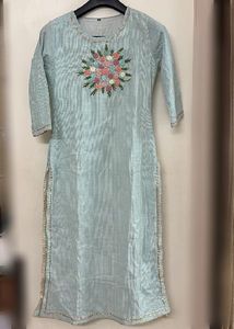 Embroidered Light Blue Kurta