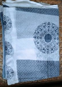 Stylish Grey &amp; White Pure cotton Sarees(set of 2)