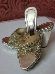 Golden Platform Heels- Price Drop