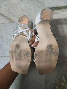 Trendy White Strappy Heels