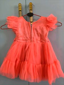 Cute Coral Tulle Party Dress