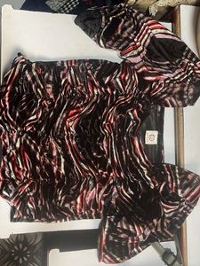 Stylish Velvet Print Blouse