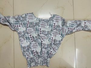 Printed Long Sleeve Blouse
