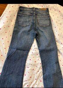 Flared Blue Denim Jeans