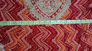 Stunning Red Bandhani Kurta with dupatta
