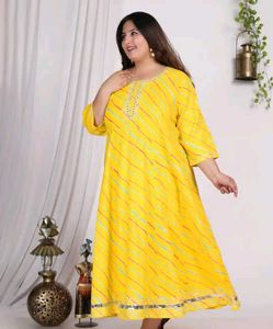 Swasti Plus Size Lehariya Striped A-Line Maxi