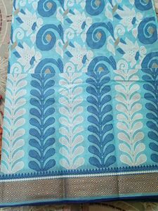 Blue Cotton Saree