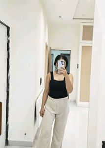 Black Tank & Beige Pants Set